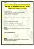 GALEN NURS 242 UNIT 1 UPDATED EXAM WITH MOST TESTED QUESTIONS AND ANSWERS &vert; GRADED A&plus; &vert; ASSURED SUCCESS WITH DETAILED RATIONALES