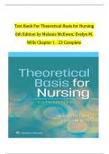 TEST BANK For Theoretical Basis for Nursing&comma; 6th American Edition by Melanie McEwen&semi; Evelyn M&period; Wills&comma; Verified Chapters 1 - 23&comma; Complete Newest Version