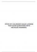   STATE OF COLORADO SALES LICENSE TEST EXAM QUESTIONS WITH DETAILED ANSWERS&period; &emsp;