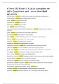 Chem 133 Exam 3 Actual complete set with Questions and correct&sol;verified Answers