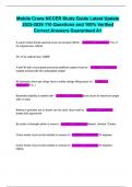 Mobile Crane NCCER Study Guide Latest Update 2025-2026 110 Questions and 100&percnt; Verified Correct Answers Guaranteed A&plus;
