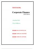 Test Bank for Corporate Finance&comma; Global Edition 5th Edition by Jonathan Berk&comma; All Chapters 
