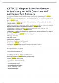 CSTU 101 Chapter 3&colon; Ancient Greece Actual study set with Questions and correct&sol;verified Answers