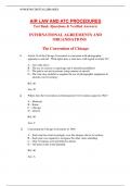 AIR LAW AND ATC PROCEDURES  Test Bank &lpar;Questions & Verified Answers&rpar;  INTERNATIONAL AGREEMENTS AND  ORGANISATIONS &vert;&vert;  The Convention of Chicago 