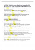 CSTU 101 Western Culture Actual with Questions and correct&sol;verified Answers
