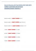 General Chemistry ACS Final EXAM LATEST 2025 WITH  CORRECT QUESTIONS AND DETAILED  ANSWERS&sol;ALREADY GRADED A&plus;
