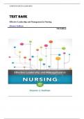 TEST BANK FOR Effective Leadership and Management in Nursing 9th Edition by Eleanor Sullivan &comma; ISBN&colon; 9780134153117 &vert;All Chapters Verified&vert; Guide A&plus;