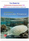 Test Bank for  Fundamentals of Corporate Finance 13th Edition by Stephen A&period; Ross&comma; Randolph W&period; Westerfield and Bradford D&period; Jordan complete Latest Guide