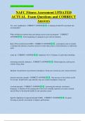 NAFC Fitness Assessment UPDATED  ACTUAL  Exam Questions and CORRECT  Answers