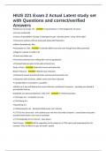 HIUS 221 Exam 2 Actual Latest study set with Questions and correct&sol;verified Answers