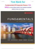 Test Bank for Fundamentals Of Corporate Finance 11th Canadian  Edition by Thomas Holloway&comma; Stephen A&period; Ross&comma; Randolph W&period; Westerfield&comma; Bradford D&period; Jordan&comma; J&period; Ari Pandes isbn-9781260881387