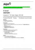 AQA A-LEVEL HISTORY COMPONENT 1C THE TUDORS&colon; ENGLAND&comma; 1485&ndash;1603  COMBINED QUESTION PAPER AND MARKING SCHEME 