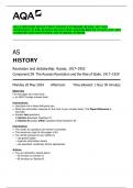 AQA AS HISTORY REVOLUTION AND DICTATORSHIP&colon; RUSSIA&comma; 1917&ndash;1953  COMPONENT 2N THE RUSSIAN REVOLUTION AND THE RISE OF STALIN&comma; 1917&ndash;1929  COMBINED QUESTION PAPER AND MARKING SCHEME 
