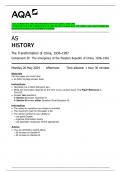 AQA AS HISTORY THE TRANSFORMATION OF CHINA&comma; 1936&ndash;1997  COMPONENT 2P THE EMERGENCE OF THE PEOPLE&rsquo;S REPUBLIC OF CHINA&comma; 1936&ndash;1962 COMBINED  QUESTION PAPER AND MARKING SCHEME 