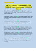 ARE 112 Midterm Lundblad UPDATED  ACTUAL Exam Questions and CORRECT  Answers