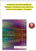 TEST BANK For Clinical Nursing Skills and Techniques 11th Edition by Anne Griffin Perry&comma; Patricia A&period; Potter&comma; Verified Chapters 1 - 43&comma; Complete Newest Version