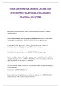 IOWA DOT PRACTICE DRIVER'S LICENSE TEST  WITH CORRECT QUESTIONS AND ANSWERS  GRADED A&plus; 2025&sol;2026