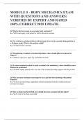 MODULE 5 - BODY MECHANICS EXAM WITH QUESTIONS AND ANSWERS&vert; VERIFIED BY EXPERT AND RATED 100&percnt; CORRECT 2025 UPDATE&period;