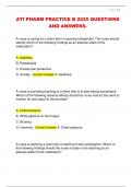 ATI PHARM PRACTICE B 2025 QUESTIONS  AND ANSWERS&period; 