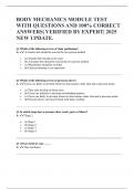 BODY MECHANICS MODULE TEST WITH QUESTIONS AND 100&percnt; CORRECT ANSWERS&vert; VERIFIED BY EXPERT&vert; 2025 NEW UPDATE&period;