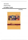 Test Bank for Health Psychology 6th Edition by Shelley Taylor&comma; All Chapters Included
