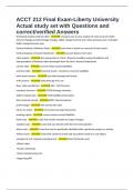 ACCT 212 Final Exam-Liberty University Actual study set with Questions and correct&sol;verified Answers