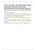 PSYC 430&colon; Quiz&colon; Disorder Review&colon; Major Depressive Disorder Actual with Questions and correct&sol;verified Answers