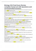 Biology 224 Final Exam Review complete Actual set with Questions and correct&sol;verified Answers