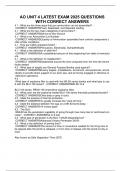 AO UNIT 4 LATEST EXAM 2025 QUESTIONS WITH CORRECT ANSWERS