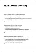NCLEX Stress and coping &lpar;Latest 2025&sol;2026 Update&rpar; Questions and answers with Rationales 100&percnt; Correct&period;