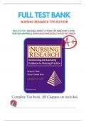 Test Bank Nursing Research Generating and Assessing Evidence for Nursing Practice 11th Edition by Denise Polit & Cheryl Beck &comma; ISBN&colon;9781975110642 Chapters 1-33 &vert;Complete Guide A&plus;&vert;&period;
