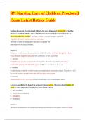 RN Nursing Care of Children Proctored  Exam Latest Retake Guide