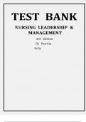 Test Bank for Nursing Leadership & Management 3rd Edition by Patricia Kelly ISBN&semi; 9781111306687 Chapter 1-31 Complete Guide A&plus;&period;
