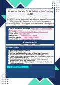ASNT - RT Chapter 1-6 Exam Review RT Radiographic Testing Exam Questions and Answers &vert; 100&percnt; Pass Guaranteed &vert; Graded A&plus; &vert; 