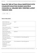 Fema ISC 200 ACTUAL EXAM QUESTIONS WITH COMPLETE SOLUTION GUIDE&rpar; &lpar;MULTIPLE CHOICES&rpar; &lpar;A&plus; GRADED 100&percnt; VERIFIED&rpar; LATEST VERSION 2025