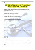 ICHS PHARMACOLOGY FINAL EXAM QUESTIONS AND ANSWERS