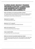 FLORIDA BASIC RECRUIT TRAINING PROGRAM &lpar;CHAPTER 1&rpar; QUESTIONS AND ANSWERS WITH VERIFIED SOLUTIONS 100&percnt; CORRECT&excl;&excl;&excl;