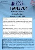 TMN3701 &ndash; Teaching English as a First Additional Language &ndash; UNISA &ndash; 2025 &ndash; Assignment 2 Memo with Full Written Responses