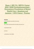 Exam 1&colon; MH701 &sol; MH 701 &lpar;Latest 2025 &sol; 2026 Updates STUDY BUNDLE&rpar; Psychopharmacologic &sol; Neuroscience Foundations of Mental Health Care &vert; Questions and Verified Answers &vert; 100&percnt; Correct - Frontier
