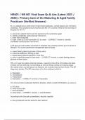 NR601 &sol; NR 601 Final Exam Qs & Ans &lpar;Latest 2025 &sol; 2026&rpar; &colon; Primary Care of the Maturing & Aged Family Practicum &lpar;Verified Answers&rpar;