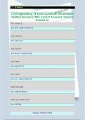 Civil Engineering: FE Exam Questions with Detailed  Verified Answers (100% Correct Answers) /Already  Graded A+ 