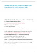 FLORIDA FIRE INSTRUCTOR 2 EXAM QUESTIONS  AND CORRECT DETAILED ANSWERS 2025