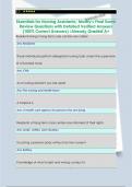 Essentials for Nursing Assistants&sol; Mosby's Final Exam  Review Questions with Detailed Verified Answers  &lpar;100&percnt; Correct Answers&rpar; &sol;Already Graded A&plus; 