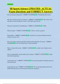 IB Sports Science UPDATED  ACTUAL     Exam Questions and CORRECT Answers 