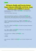 IB Sports&comma; Health&comma; and Exercise Science  Paper 1 Review UPDATED  ACTUAL  Exam  Questions and CORRECT Answers