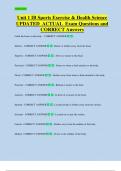 Unit 1 IB Sports Exercise & Health Science  UPDATED  ACTUAL  Exam Questions and  CORRECT Answers