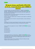 IB Sports Science and Health UPDATED   ACTUAL  Exam Questions and CORRECT  Answers