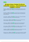 IB Sports Science Training Test Review  UPDATED  ACTUAL    Exam Questions and  CORRECT Answers 
