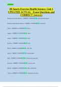 IB Sports Exercise Health Science&colon; Unit 1  UPDATED ACTUAL   Exam Questions and  CORRECT Answers