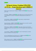 Ib Sports Science Training UPDATED   ACTUAL    Exam Questions and CORRECT  Answers